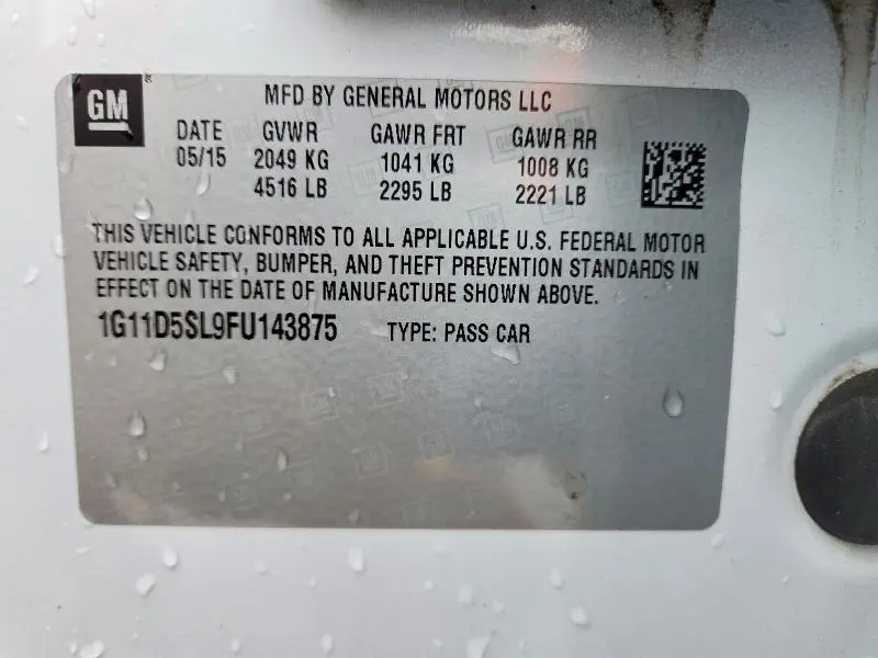 2015 CHEVROLET MALIBU 2LT  