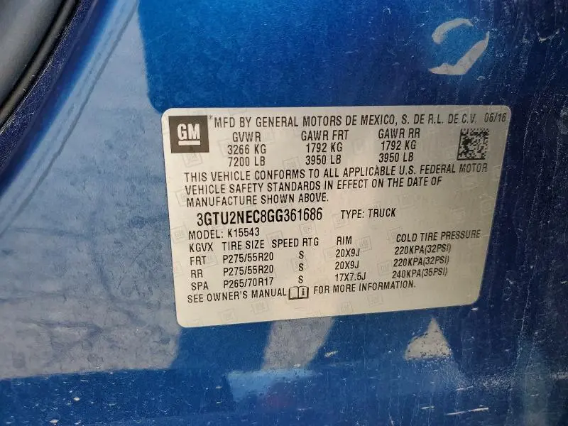 2016 GMC SIERRA K1500 SLT  