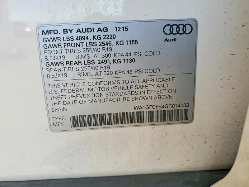 2016 AUDI Q3 PRESTIGE  