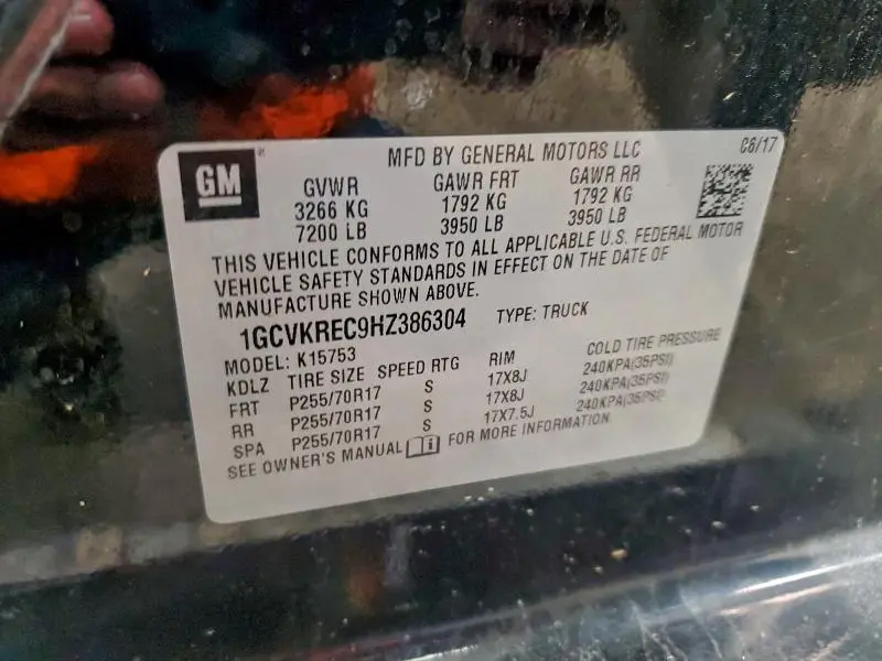 2017 CHEVROLET SILVERADO K1500 LT  