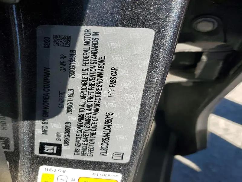 2020 CHEVROLET SPARK 1LT  