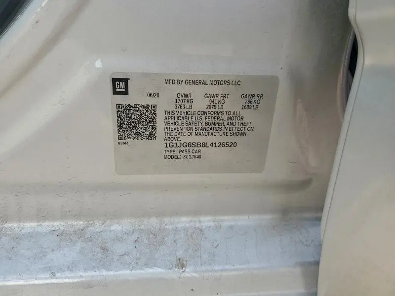 2020 CHEVROLET SONIC   