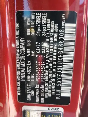 2017 HYUNDAI SANTA FE SPORT   