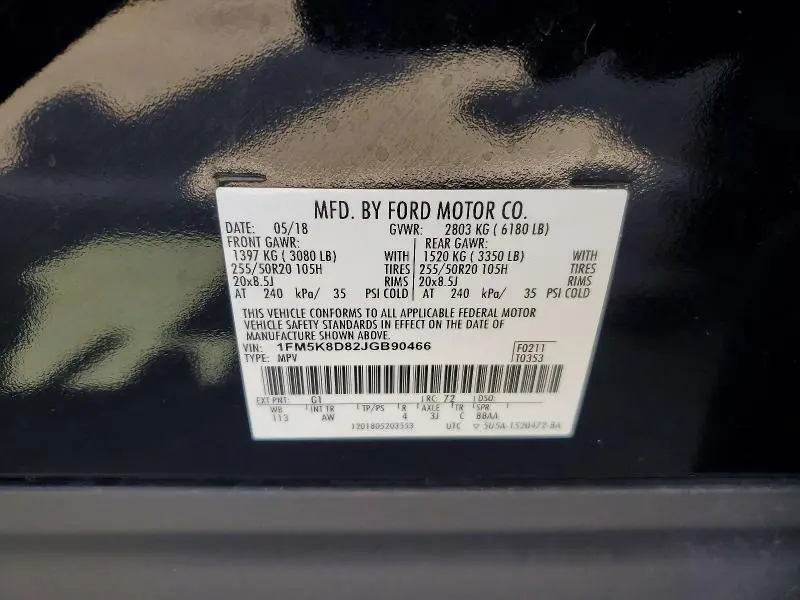2018 FORD EXPLORER XLT  