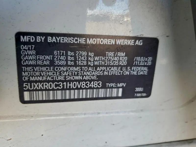 2017 BMW X5 XDRIVE35I  