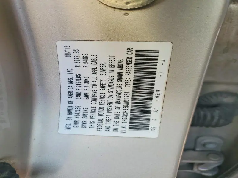 2013 HONDA ACCORD EXL  