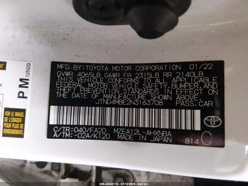 2022 TOYOTA COROLLA SE NIGHTSHADE EDITION