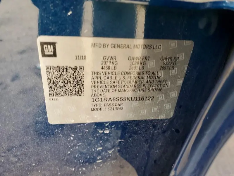 2019 CHEVROLET VOLT LT  