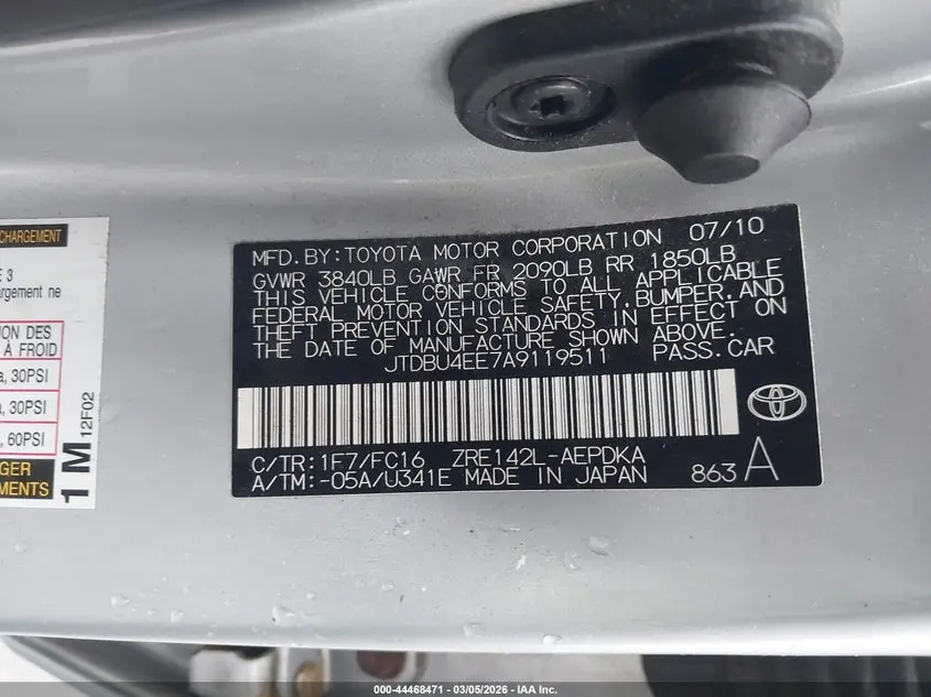 2010 TOYOTA COROLLA LE