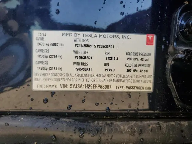 2014 TESLA MODEL S   