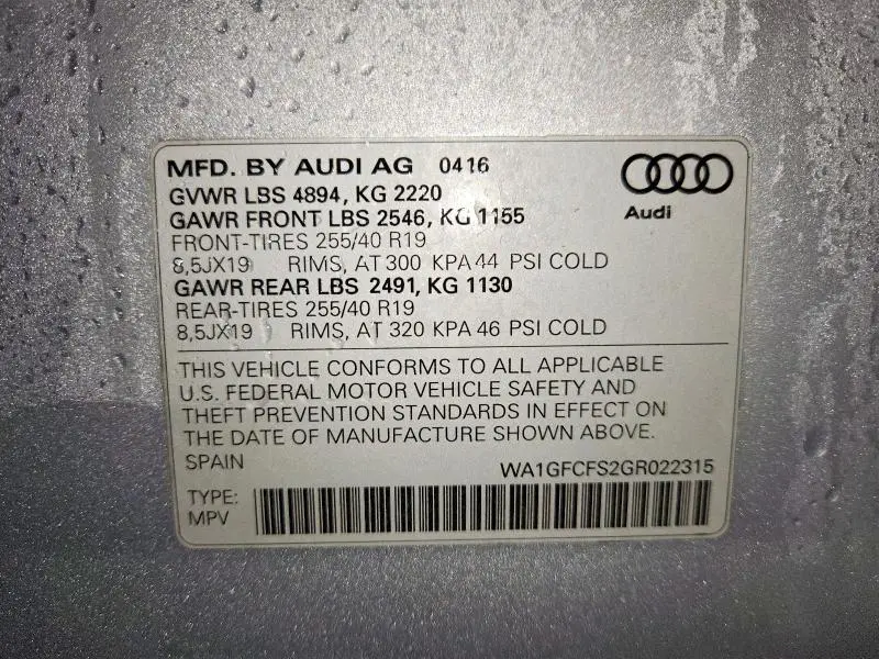 2016 AUDI Q3 PRESTIGE  
