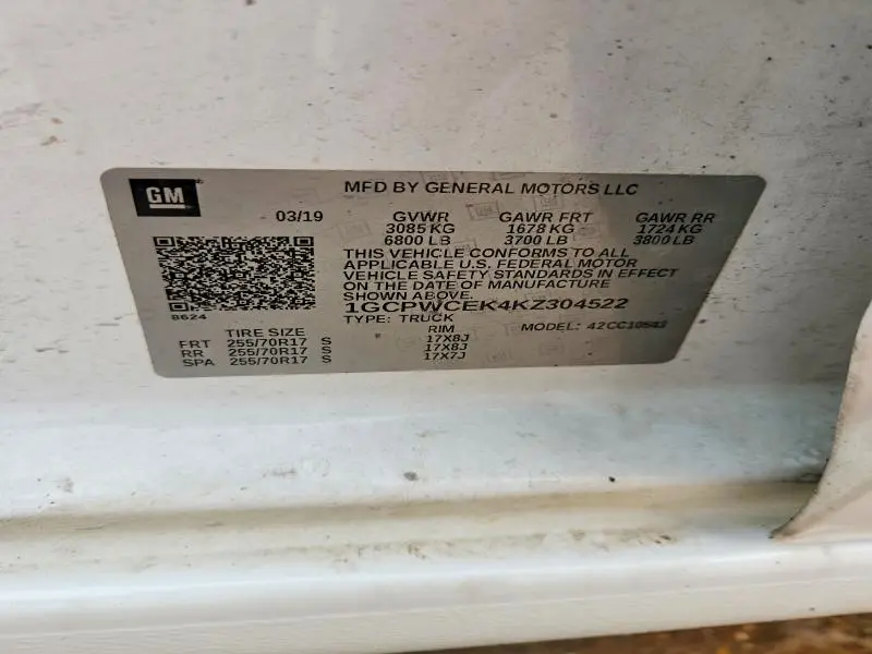 2019 CHEVROLET SILVERADO C1500 LT  