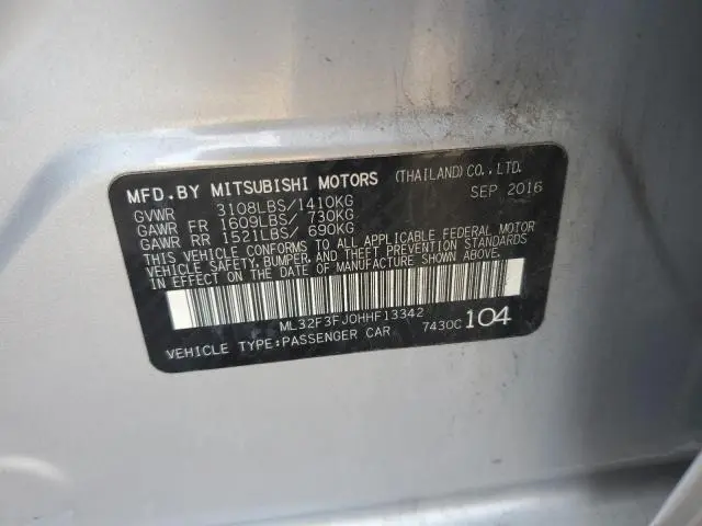 2017 MITSUBISHI MIRAGE G4 ES  