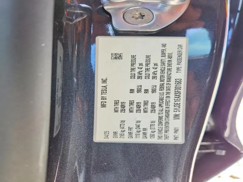 2025 TESLA MODEL 3   