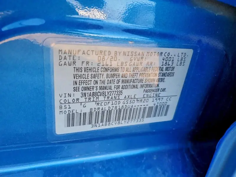 2020 NISSAN SENTRA SV  