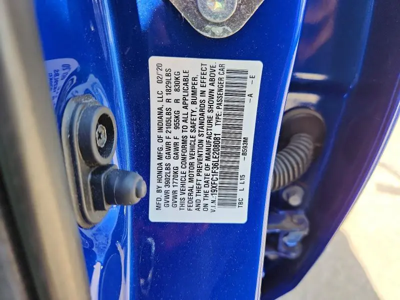 2020 HONDA CIVIC EX  