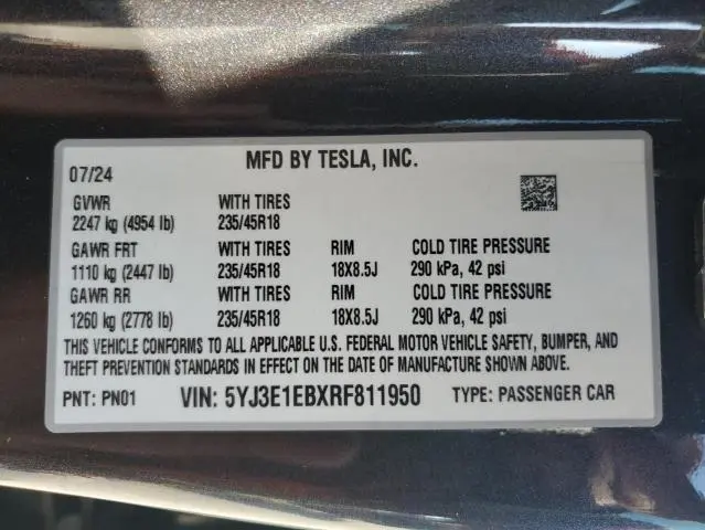 2024 TESLA MODEL 3
