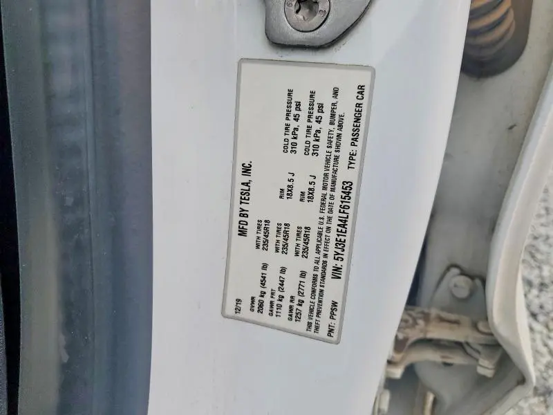 2020 TESLA MODEL 3   