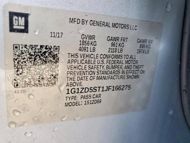 2018 CHEVROLET MALIBU LT  