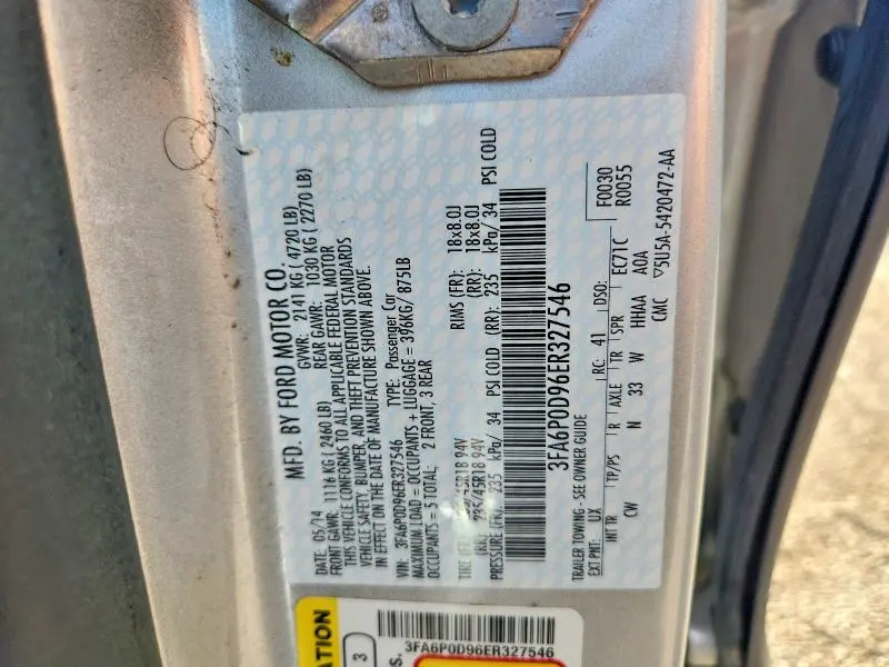 2014 FORD FUSION TITANIUM  
