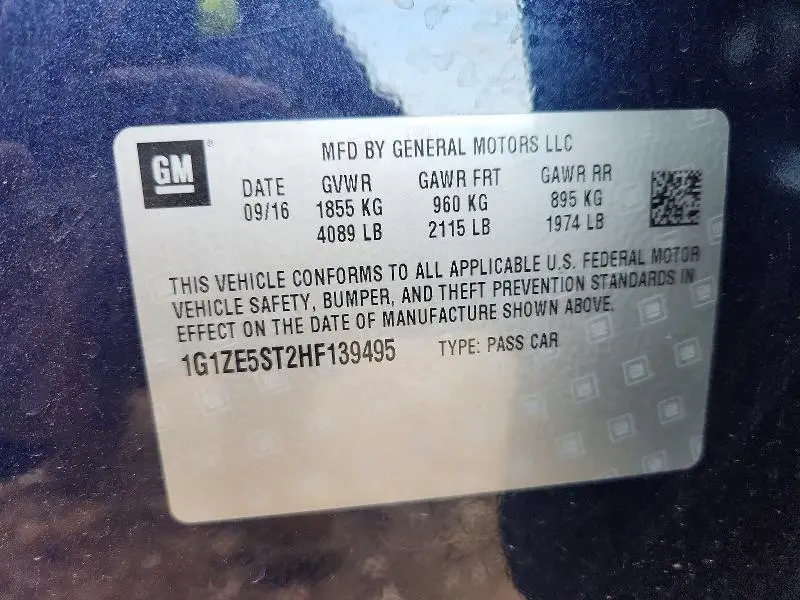 2017 CHEVROLET MALIBU LT  