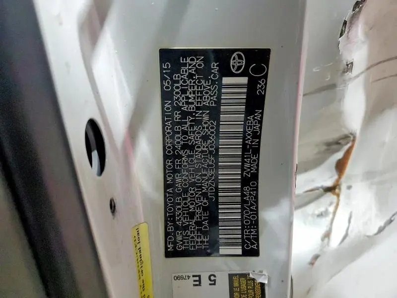 2015 TOYOTA PRIUS V FIVE  