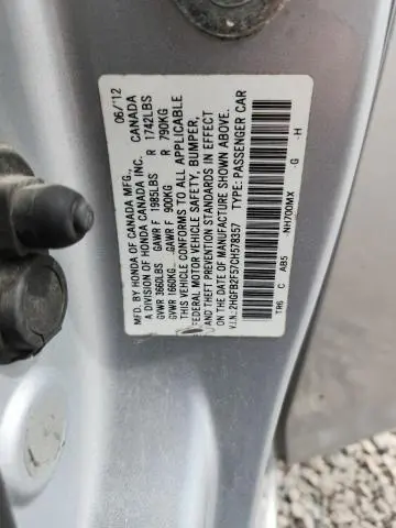 2012 HONDA CIVIC LX  