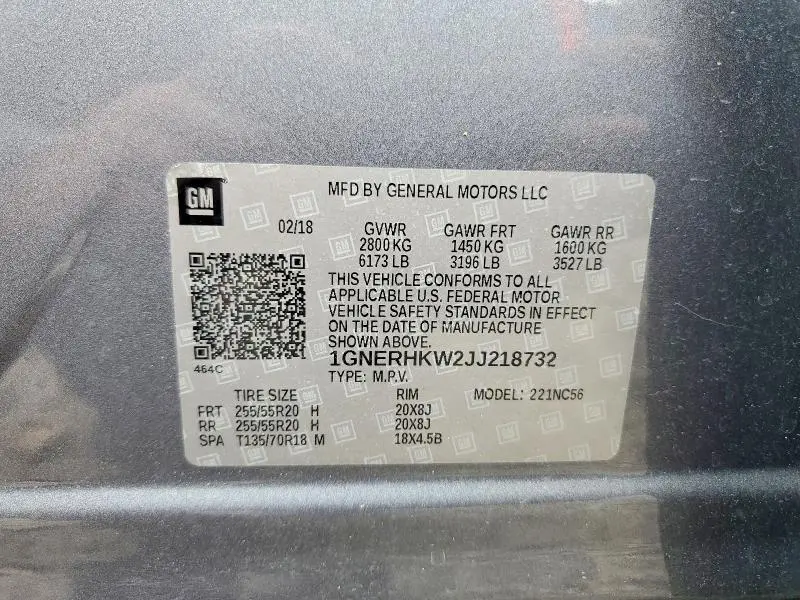 2018 CHEVROLET TRAVERSE LT  