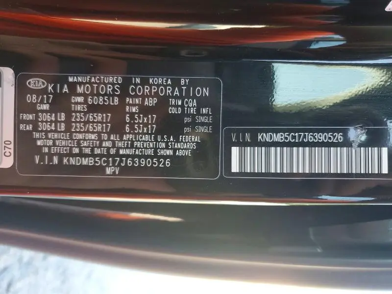 2018 KIA SEDONA LX  