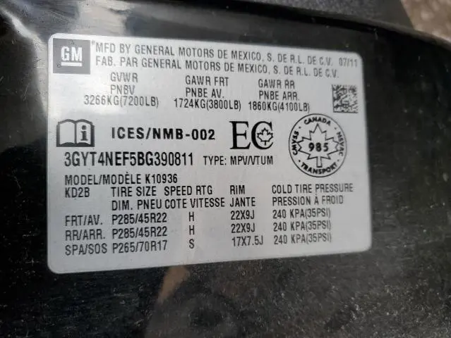 2011 CADILLAC ESCALADE EXT PREMIUM  
