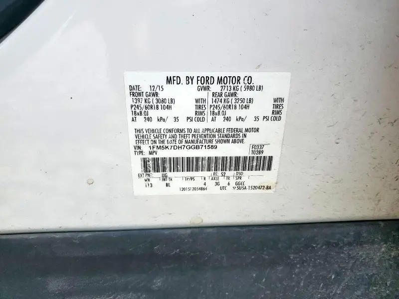 2016 FORD EXPLORER XLT  