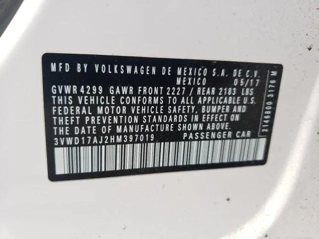 2017 VOLKSWAGEN JETTA SPORT  