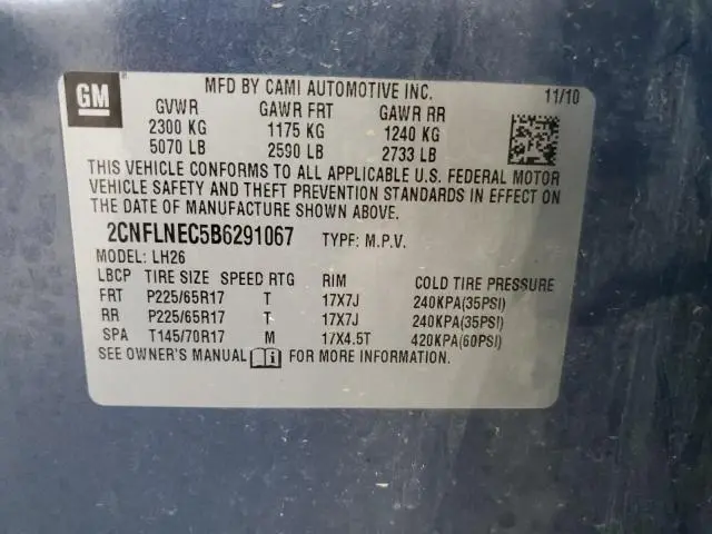 2011 CHEVROLET EQUINOX LT  