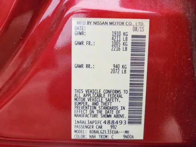 2015 NISSAN ALTIMA 2.5  