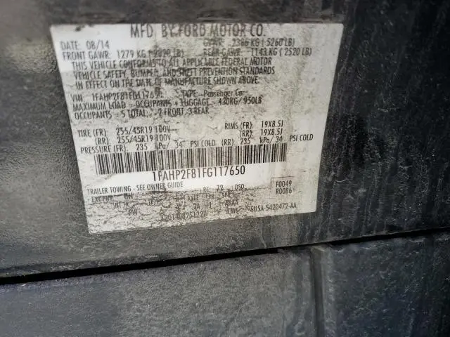 2015 FORD TAURUS LIMITED  