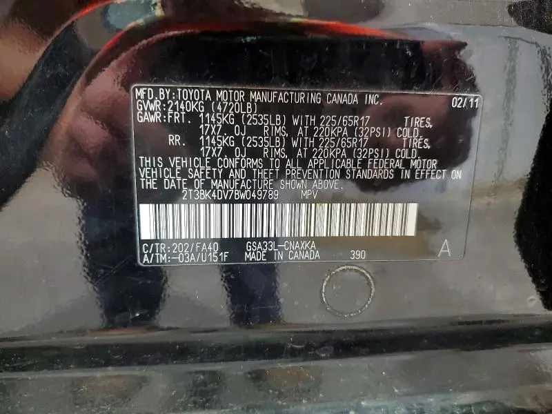 2011 TOYOTA RAV4 BASE  