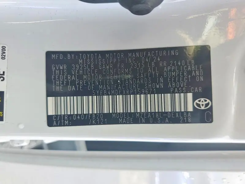 2024 TOYOTA COROLLA LE  