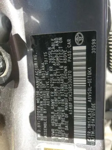 2016 TOYOTA CAMRY LE  