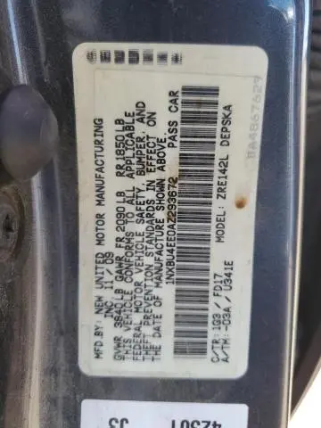 2010 TOYOTA COROLLA BASE  