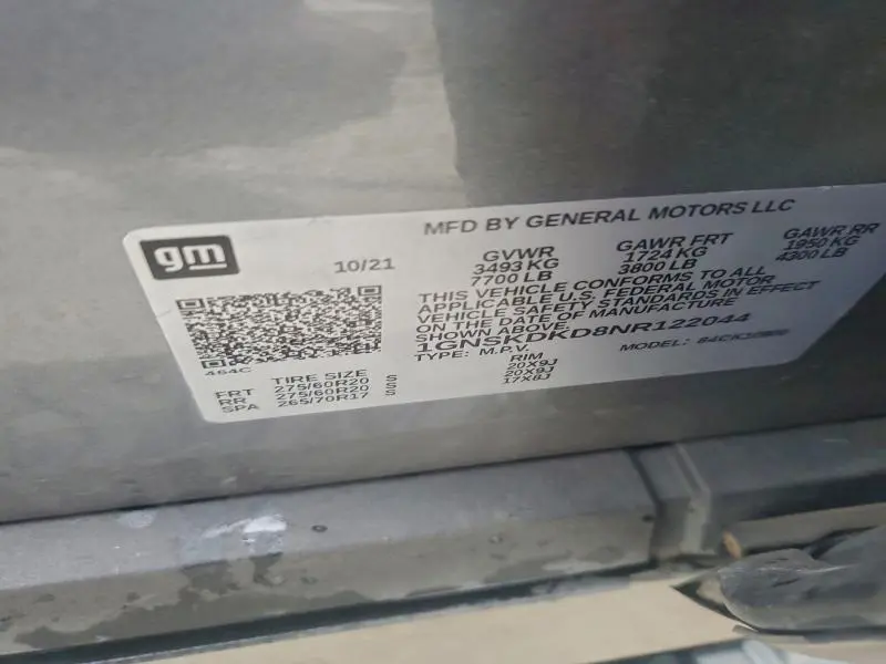 2022 CHEVROLET SUBURBAN K1500 Z71  