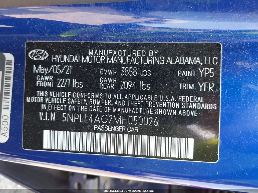 2021 HYUNDAI ELANTRA SE