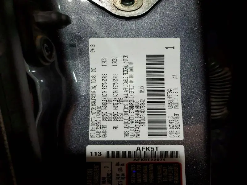 2019 TOYOTA TUNDRA SR5  