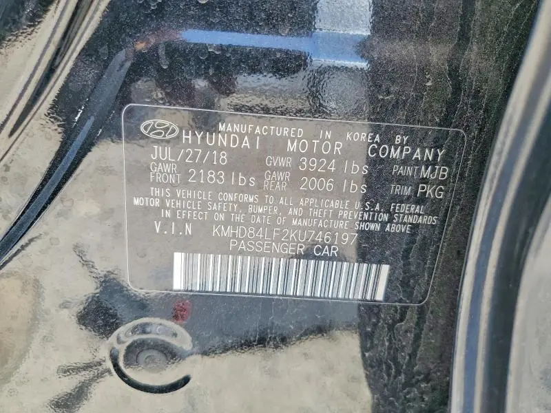 2019 HYUNDAI ELANTRA SEL  