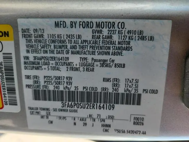 2014 FORD FUSION TITANIUM PHEV  