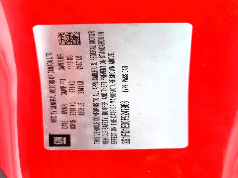 2015 CHEVROLET CAMARO LT  