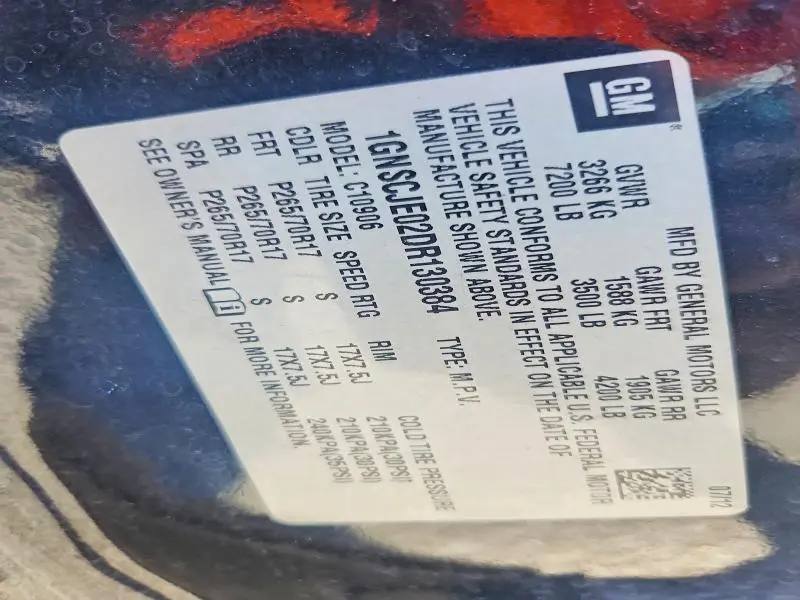 2013 CHEVROLET SUBURBAN C1500 LT  