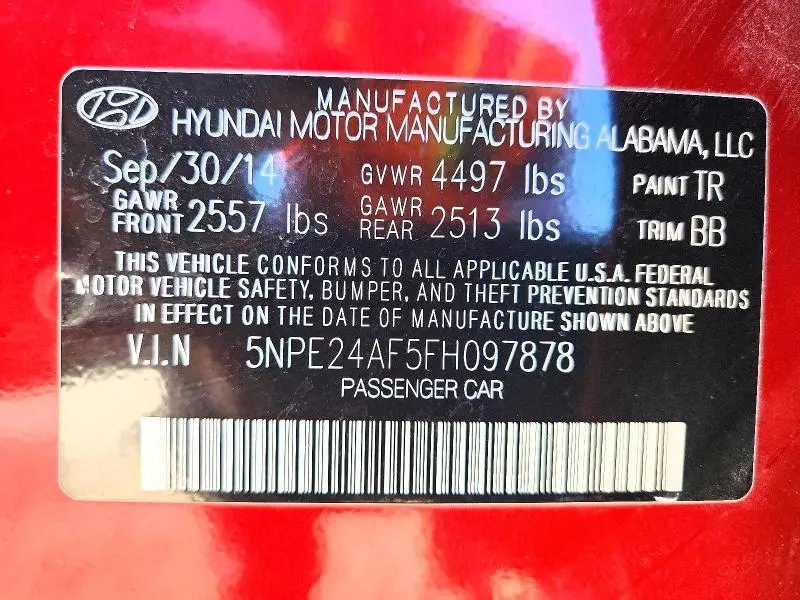 2015 HYUNDAI SONATA SE  