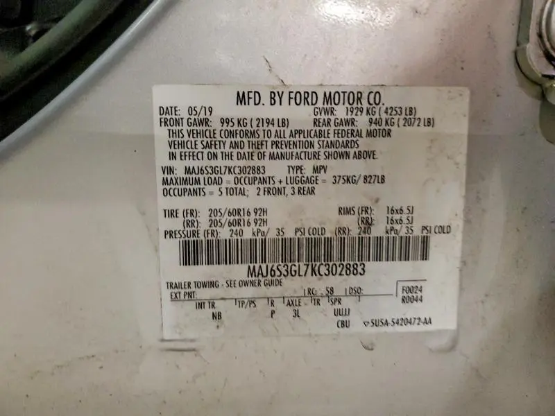 2019 FORD ECOSPORT SE  