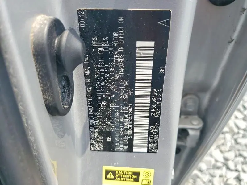2012 TOYOTA HIGHLANDER LIMITED  