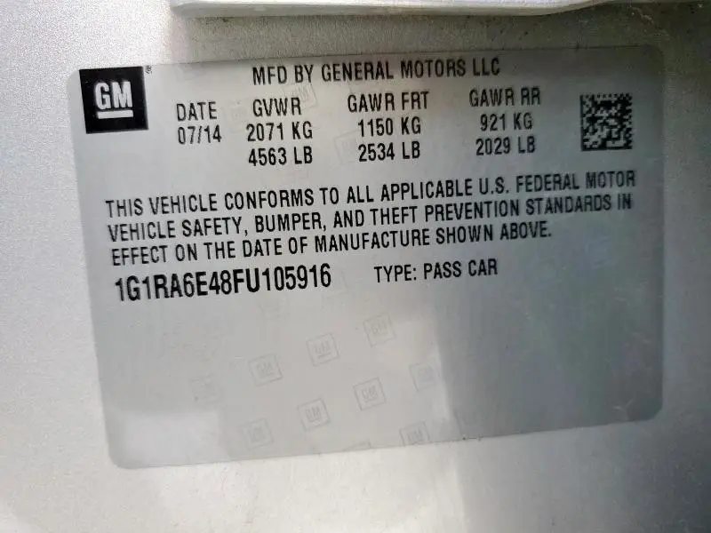 2015 CHEVROLET VOLT   